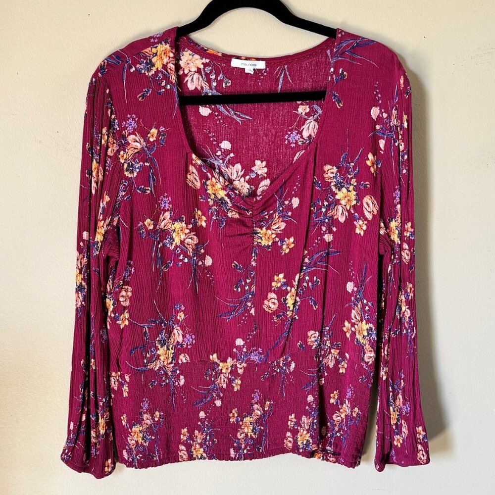 SMOCKED FLORAL TOP